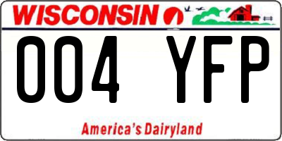 WI license plate 004YFP