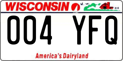 WI license plate 004YFQ