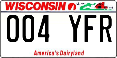 WI license plate 004YFR