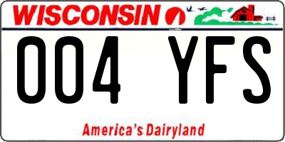 WI license plate 004YFS
