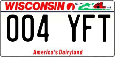 WI license plate 004YFT