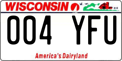 WI license plate 004YFU