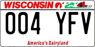 WI license plate 004YFV