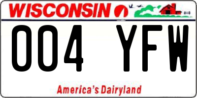 WI license plate 004YFW