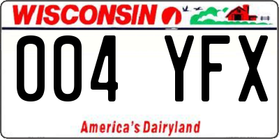 WI license plate 004YFX