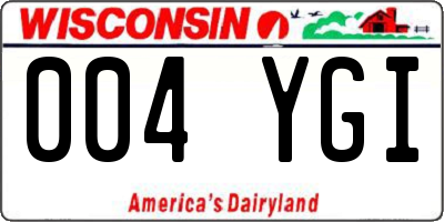 WI license plate 004YGI