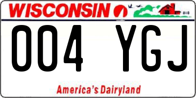 WI license plate 004YGJ