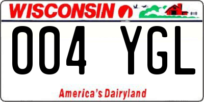 WI license plate 004YGL