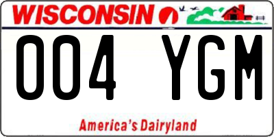 WI license plate 004YGM