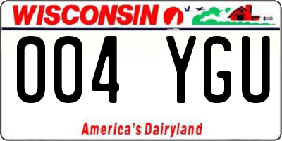 WI license plate 004YGU