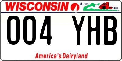 WI license plate 004YHB