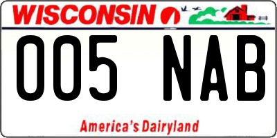 WI license plate 005NAB