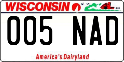 WI license plate 005NAD