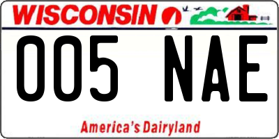 WI license plate 005NAE