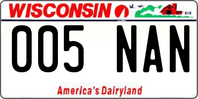 WI license plate 005NAN