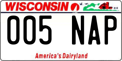 WI license plate 005NAP