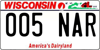 WI license plate 005NAR