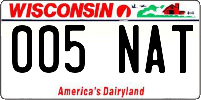 WI license plate 005NAT
