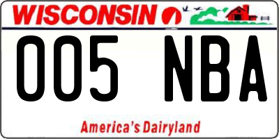 WI license plate 005NBA