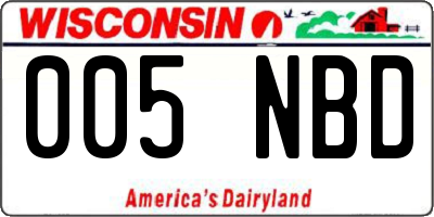 WI license plate 005NBD