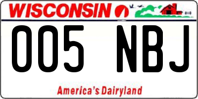 WI license plate 005NBJ