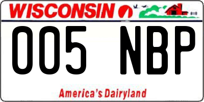 WI license plate 005NBP