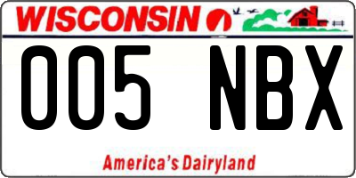 WI license plate 005NBX