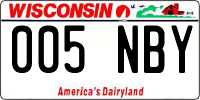 WI license plate 005NBY