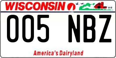 WI license plate 005NBZ