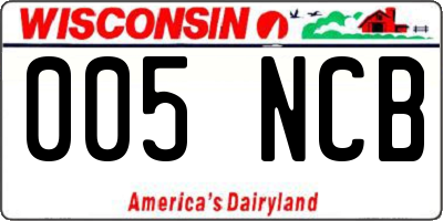 WI license plate 005NCB