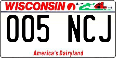 WI license plate 005NCJ