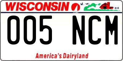 WI license plate 005NCM