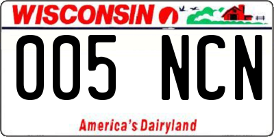 WI license plate 005NCN