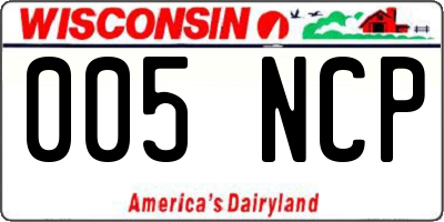 WI license plate 005NCP