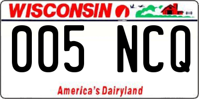 WI license plate 005NCQ