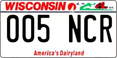 WI license plate 005NCR