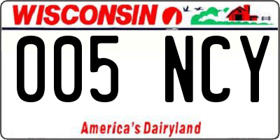 WI license plate 005NCY