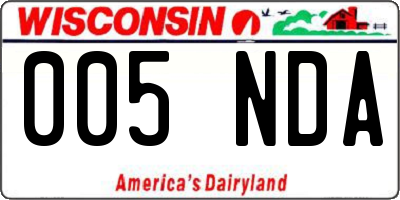 WI license plate 005NDA