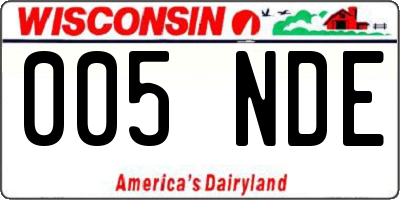 WI license plate 005NDE