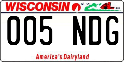 WI license plate 005NDG