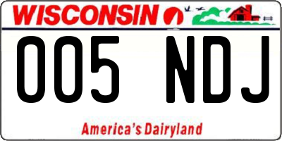 WI license plate 005NDJ