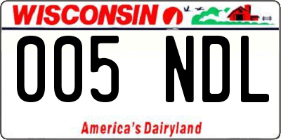 WI license plate 005NDL