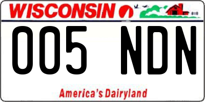 WI license plate 005NDN