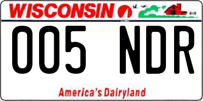 WI license plate 005NDR