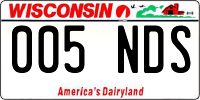 WI license plate 005NDS