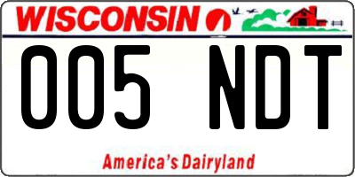 WI license plate 005NDT
