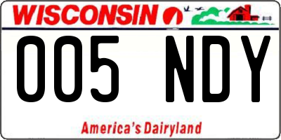 WI license plate 005NDY