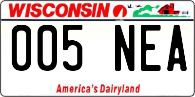 WI license plate 005NEA