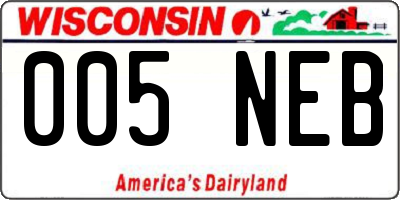 WI license plate 005NEB