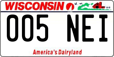 WI license plate 005NEI